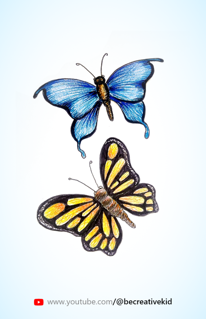 Download coloring page for coloring butterfly download it and fill pencil color - how to fill color butterfly