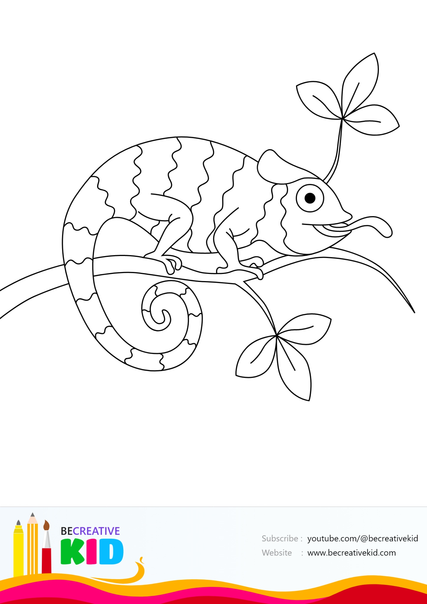 Download Free coloring page for coloring Chameleon pdf download and fill