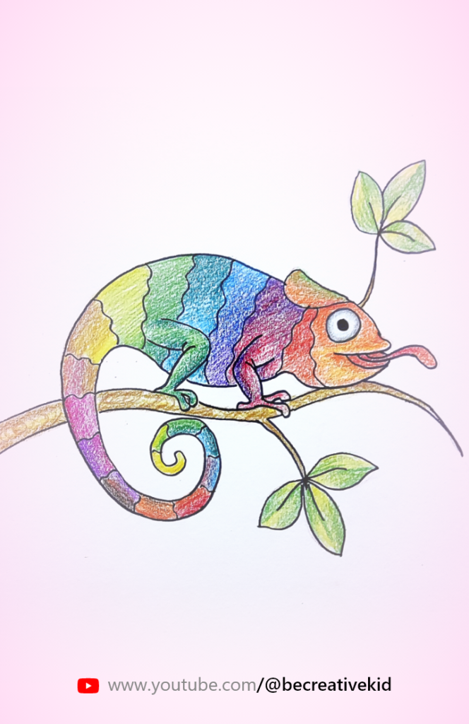 Download Free coloring page for coloring Chameleon pdf download and fill color - how to fill color Chameleon