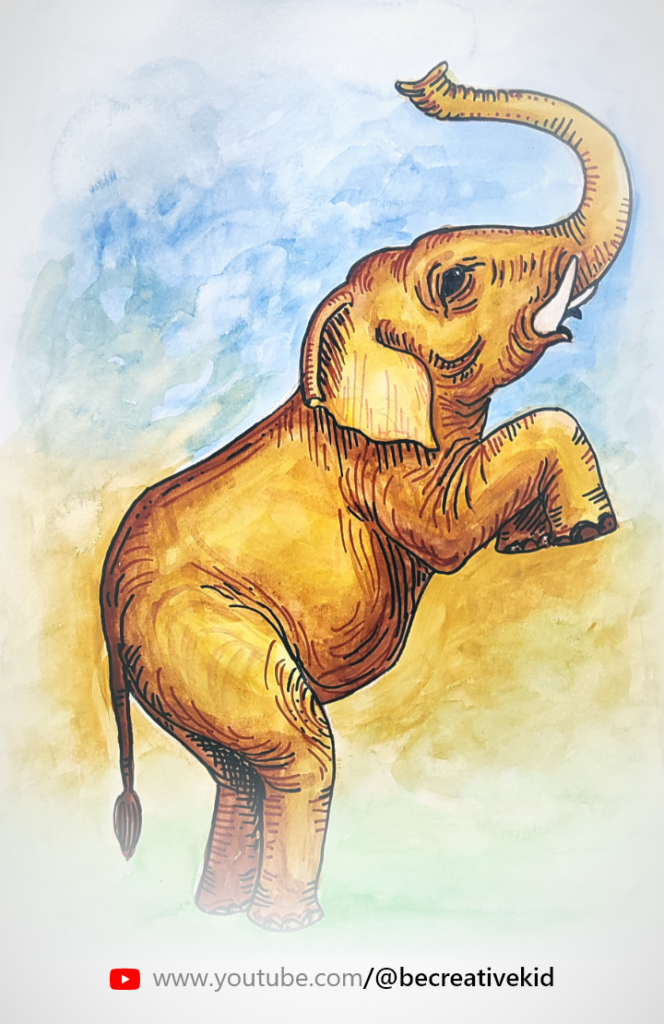 Download Free coloring page for coloring Elephant pdf download and fill color - how to fill color Elephant