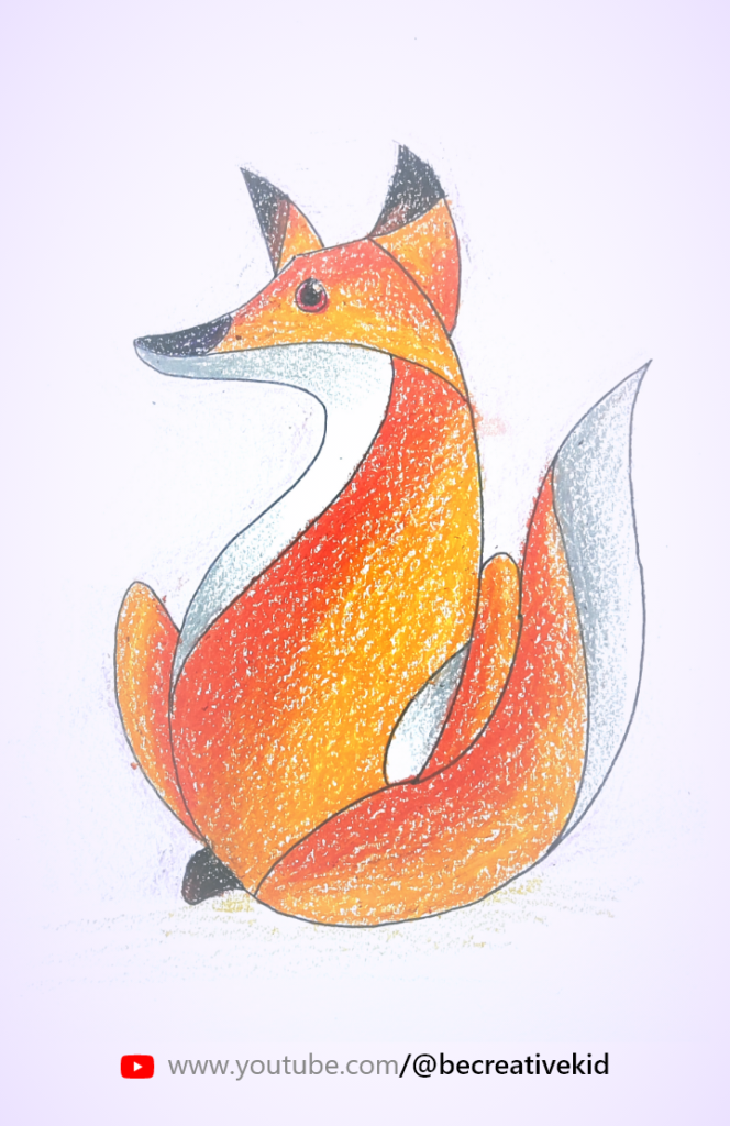 How to draw Fox | Fox drawing | Oil pastel color drawing | Fox painting | Be creative kid | Art