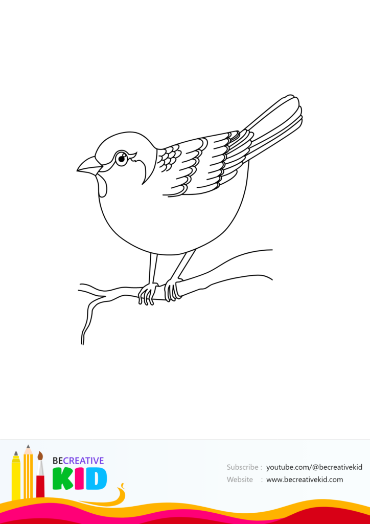 How to draw Sparrow | Sparrow drawing | Pencil color drawing | Sparrow painting | Be creative kid