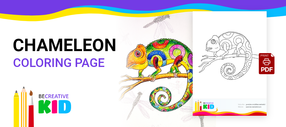 How to draw Chameleon | Chameleon drawing | Oil Pastel color drawing | Be creative kid | learn art