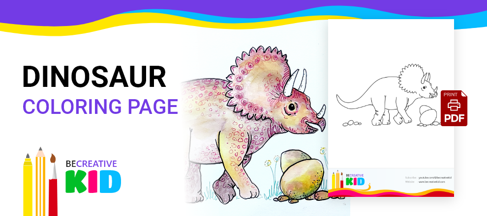 Download Free coloring pages for coloring Dinosaur pdf download and fill color - how to fill color Dinosaur