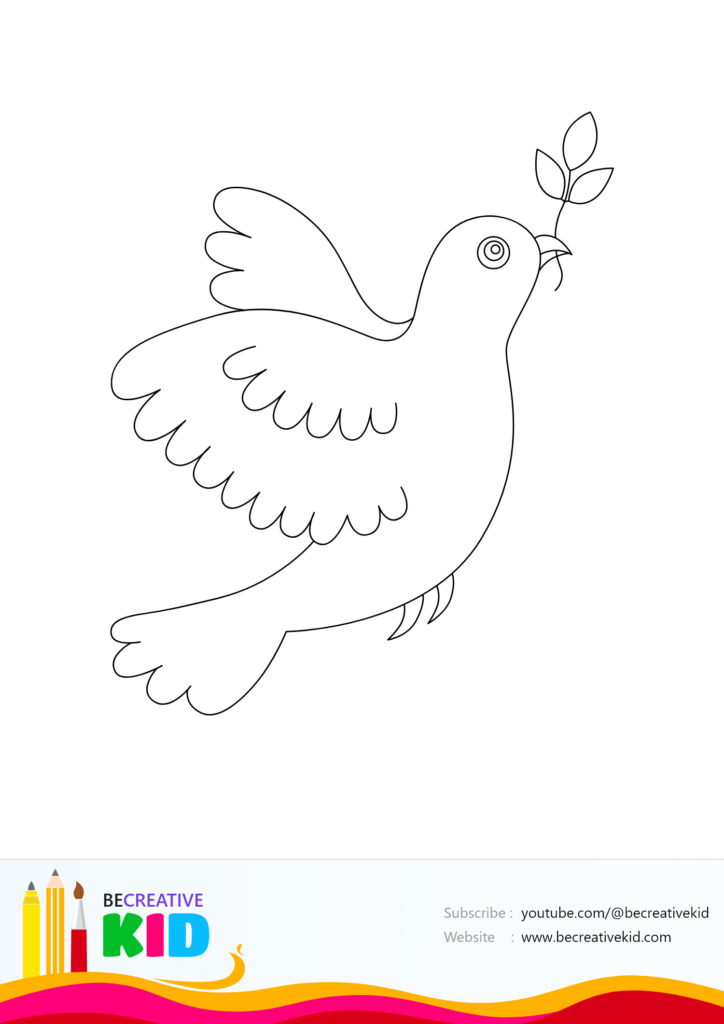 Free download coloring page for coloring Dove pdf download and fill color - how to fill color pigeon