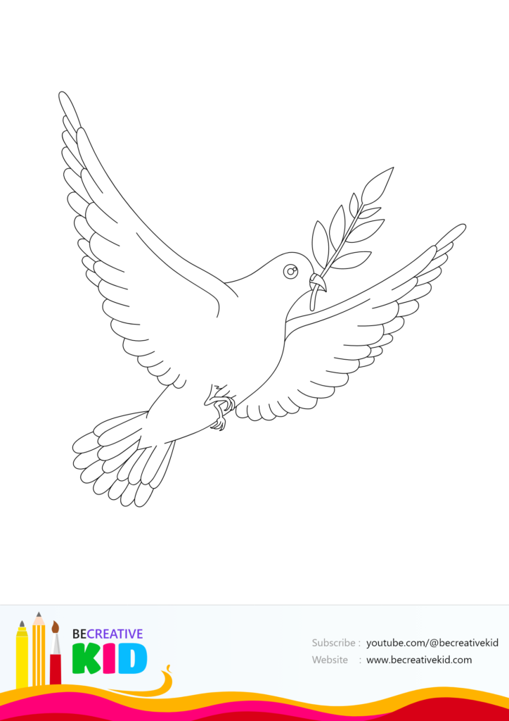 Free coloring page for coloring Dove pdf download and fill color - how to fill color pigeon