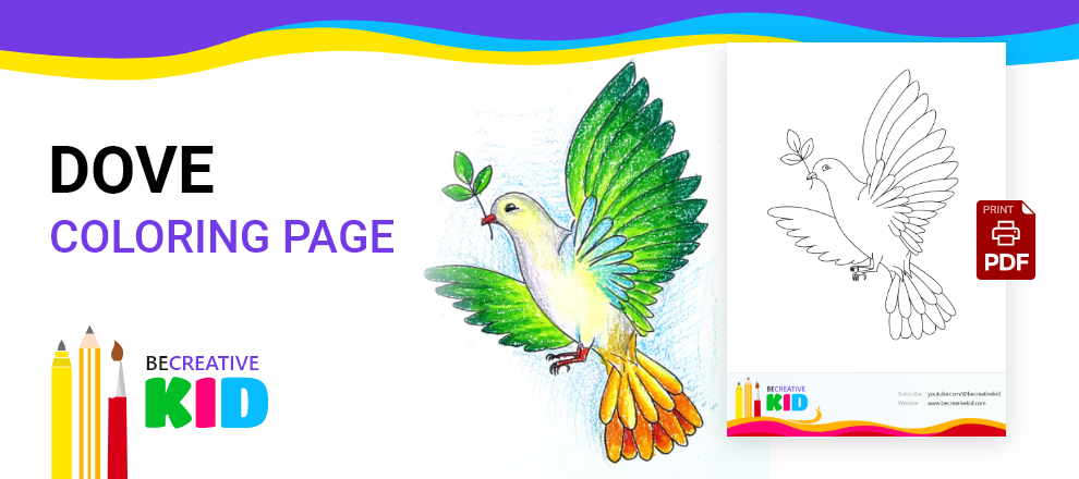 Download coloring page for coloring Dove pdf download and fill color - how to fill color pigeon