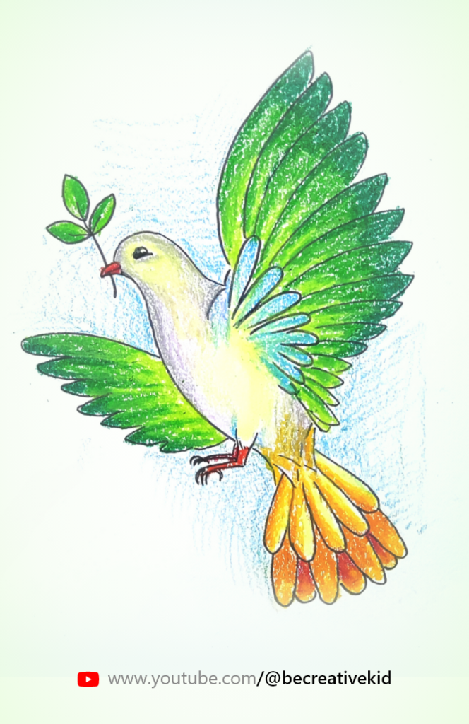 Download coloring page for coloring Dove pdf download and fill color - how to fill color pigeon