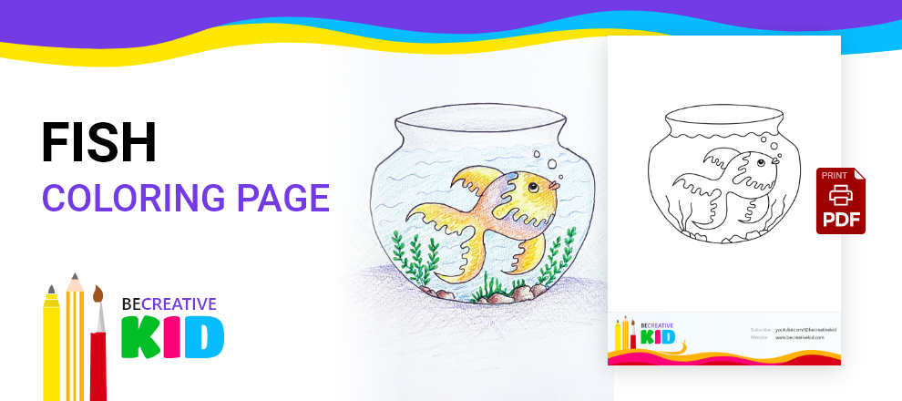 Free coloring page for coloring Fish pdf download and fill color - how to fill color Fish