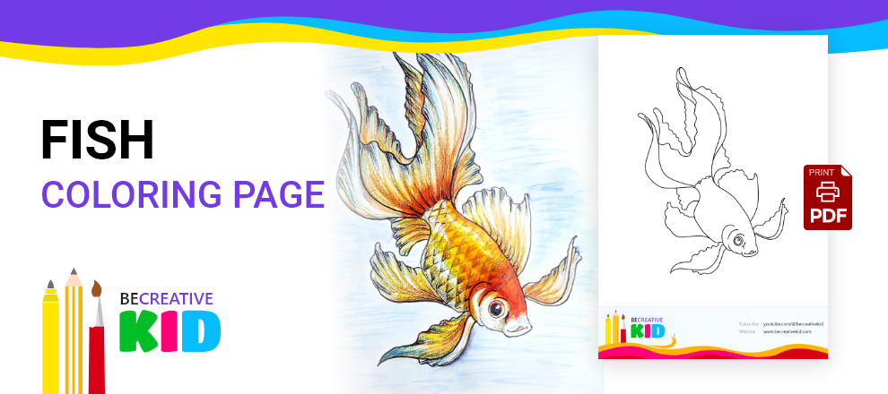 Free coloring pages for coloring Fish pdf download and fill color - how to fill color Fish