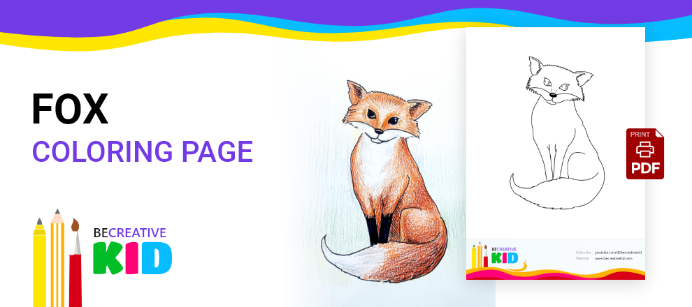 Download coloring page for coloring Fox pdf download and fill color - how to fill color Fox
