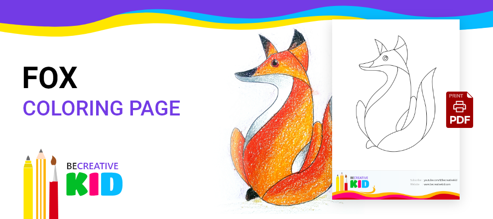 Download Free coloring page for coloring Fox pdf download and fill color - how to fill color Fox