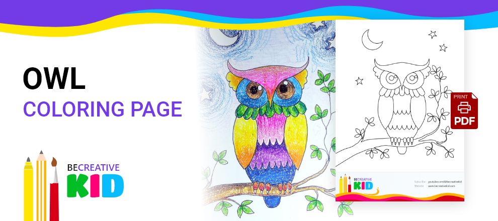 Free coloring pages for coloring Owl pdf download and fill color - how to fill color Owl