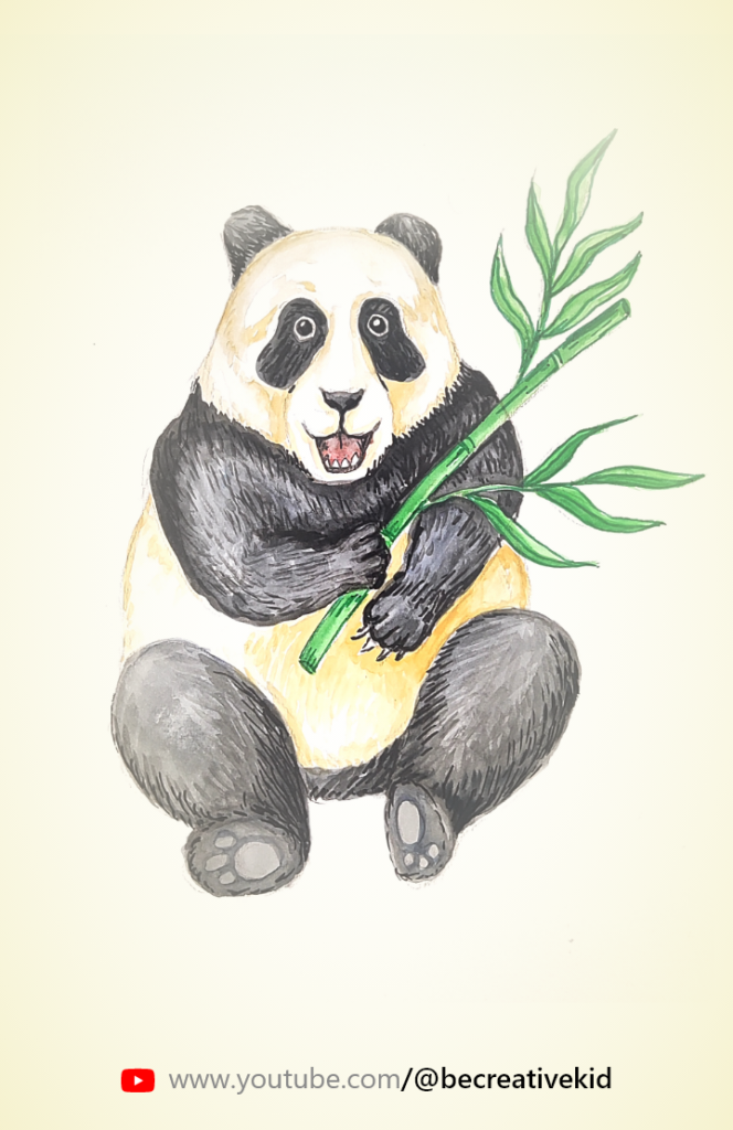 How to draw Panda | पांडा का चित्र बनाना सीखें | પાંડા નુ ચિત્ર દોરતા શીખો @becreativekid ​