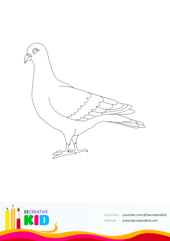 Download Free coloring page for coloring Dove pdf download and fill color - how to fill color pigeon