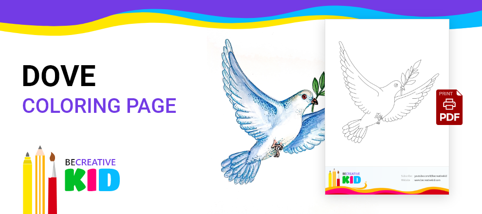 Free coloring page for coloring Dove pdf download and fill color - how to fill color pigeon